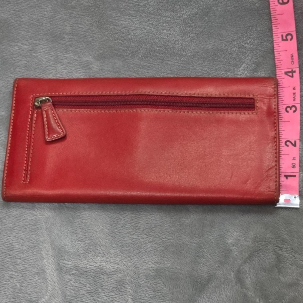 Vintage Tusk Red Leather Wallet Womens - Picture 8 of 8